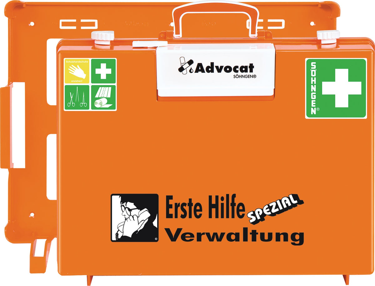 SÖHNGEN Erste Hilfe Koffer Advocat Verwaltung DIN 13157-2021 orange 400x300x150 mm