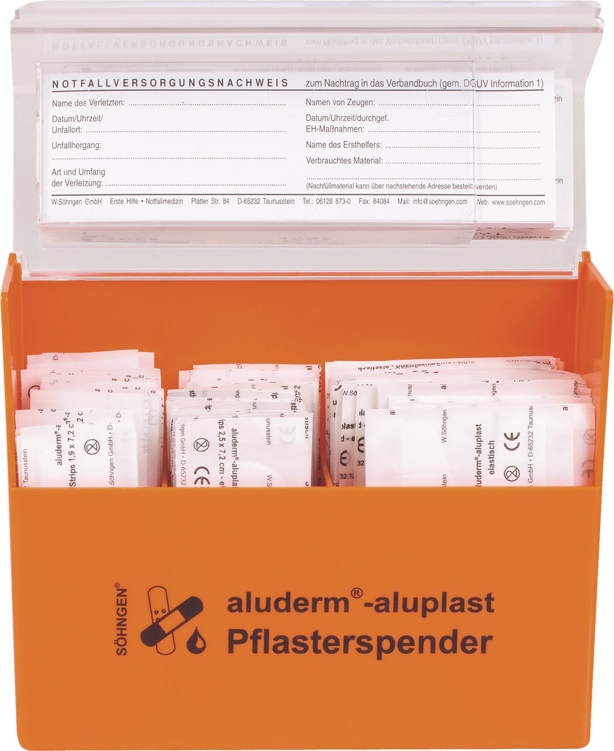 SÖHNGEN Pflasterspender aluderm-aluplast 160x122x57 mm mit 115 Pflastern