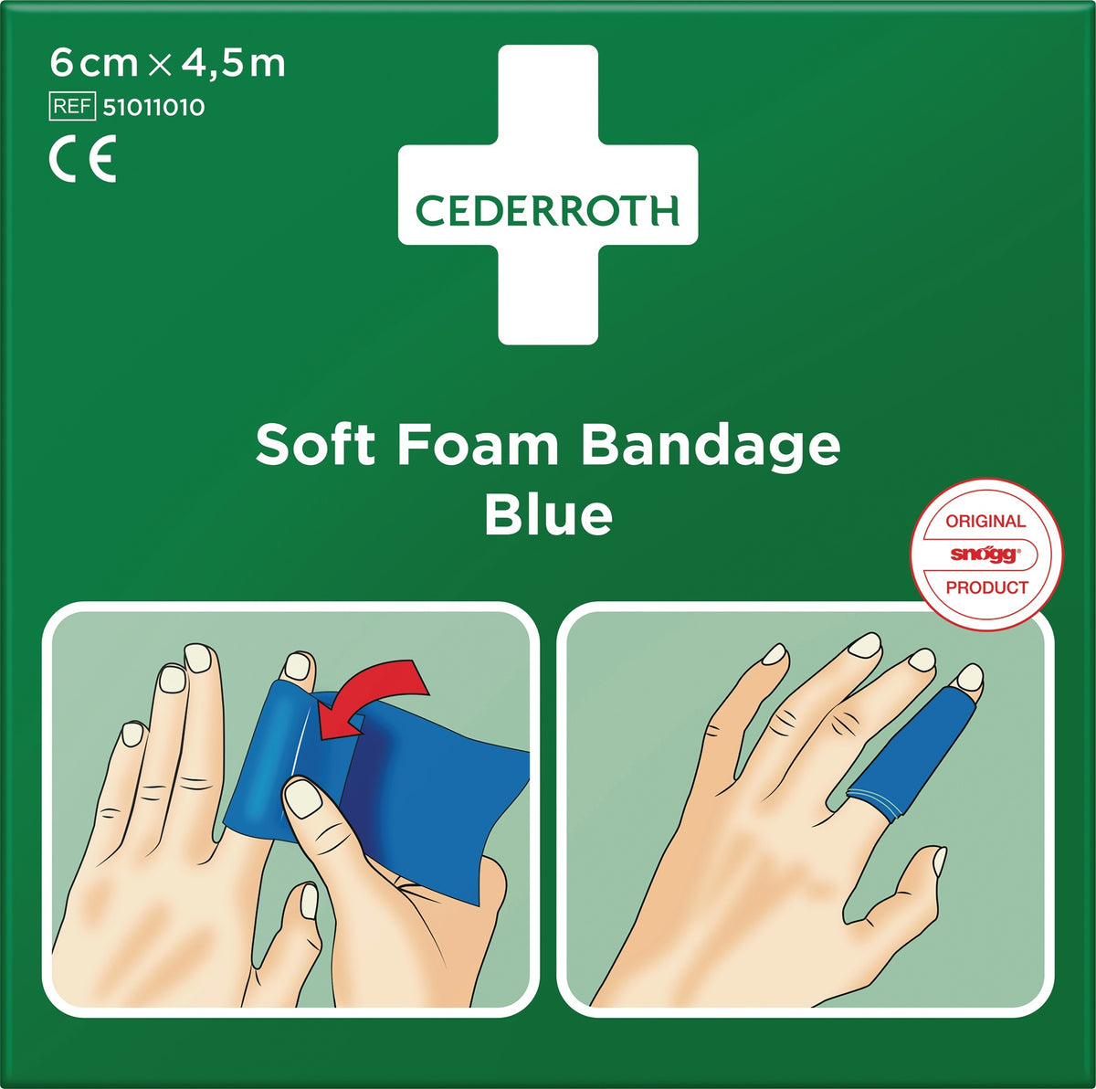 CEDERROTH Soft Foam Bandage selbsthaftend elastisch blau 6 cm x 2 m Rolle