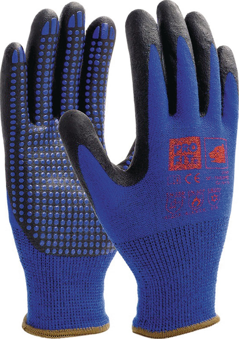 PRO FIT Nitril-Feinstrickhandschuh NI-Thermo Gr.8 blau EN388 EN407 EN511 PSA II – 12 Paar