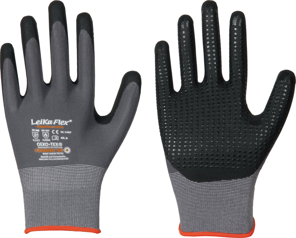 LEIPOLD Handschuhe LeiKaFlex 1467 Gr.8 grau EN 420+ EN 388+ EN 407 PSA II