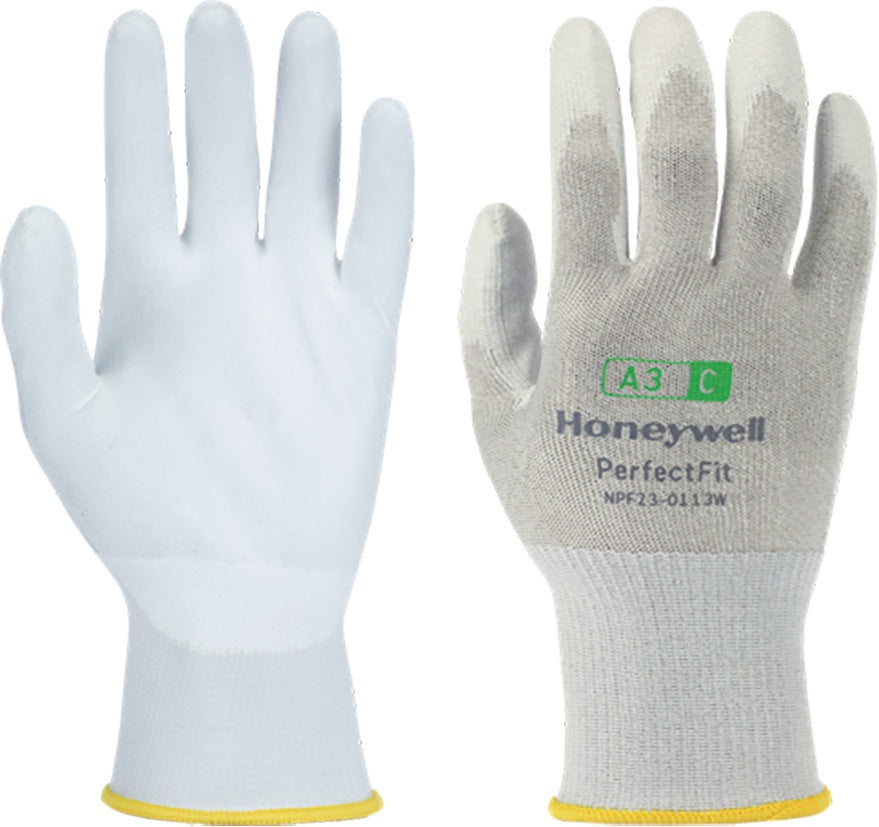 HONEYWELL Schnitthandschuh New Perfect Fit 13G PU A3/C Gr.8 weiß EN 388 PSA II