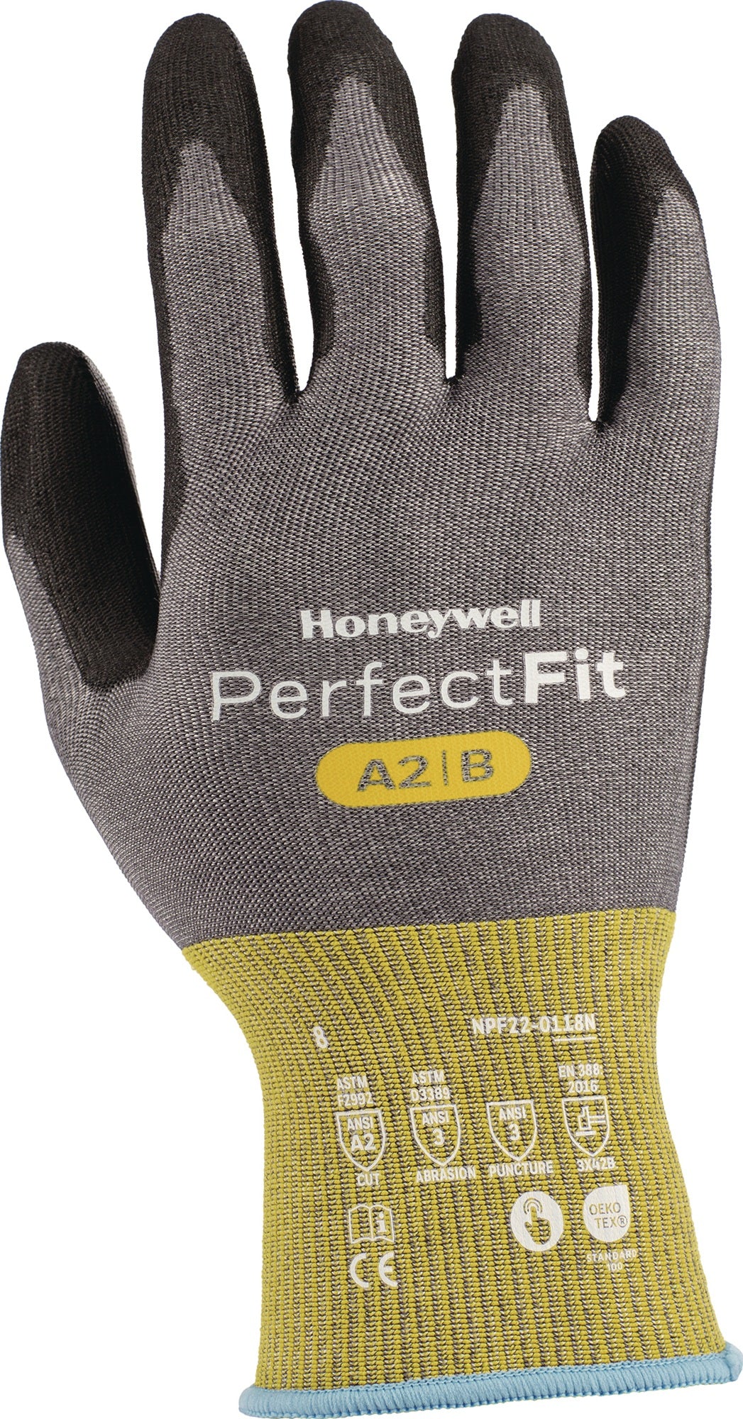 HONEYWELL Perfect Fit Schnittschutzhandschuhe Gr.8 gelb/schwarz EN 388 PSA II – 10 Paar