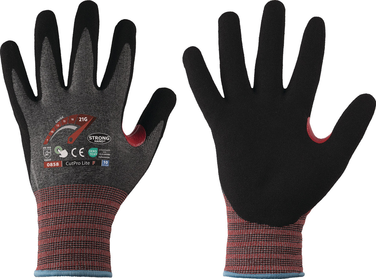 STRONGHAND CUTPRO LITE F Schnittschutzhandschuhe Gr.7, grau/schwarz, EN 388