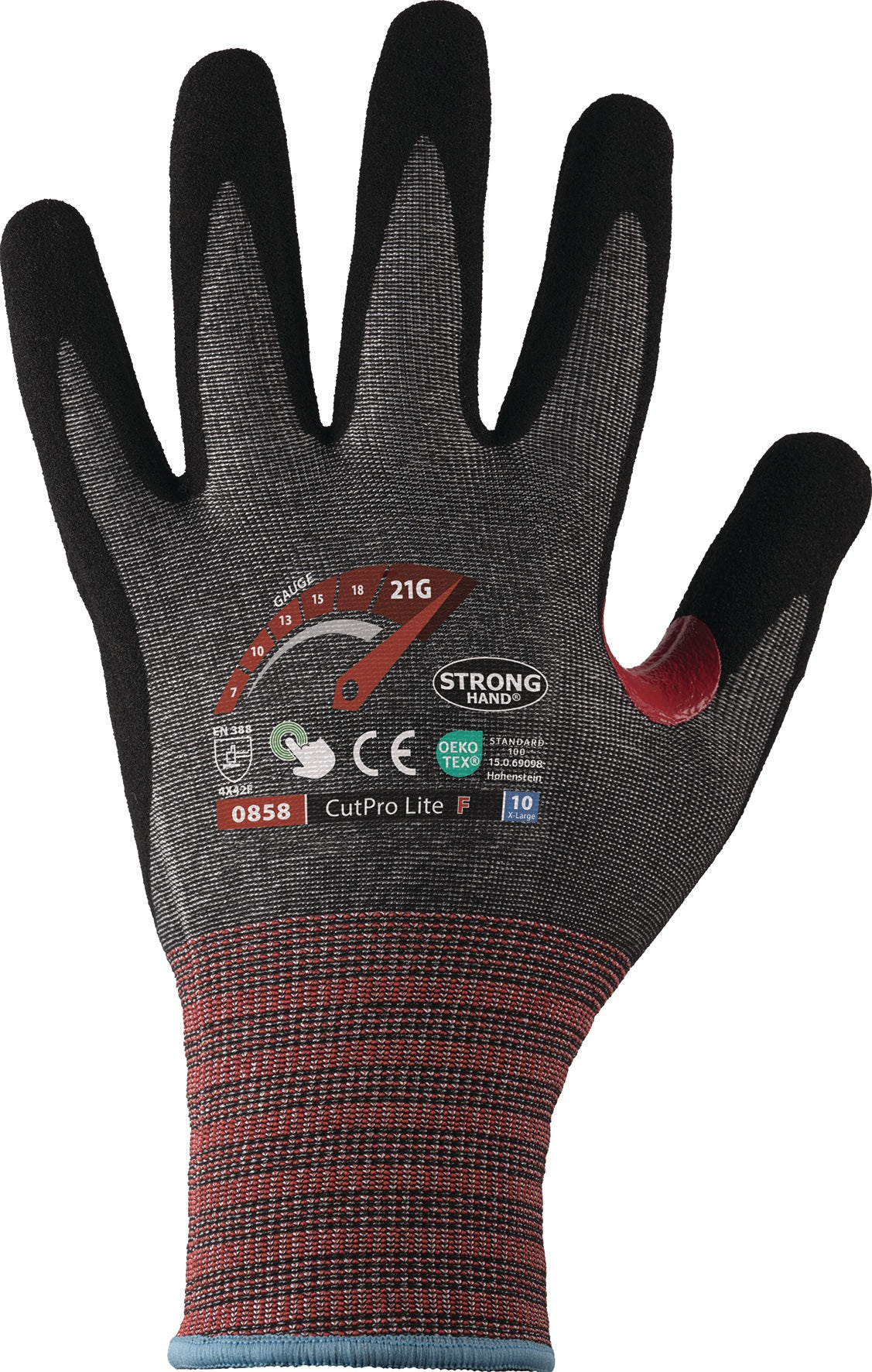 STRONGHAND CUTPRO LITE F Schnittschutzhandschuhe Gr.7, grau/schwarz, EN 388