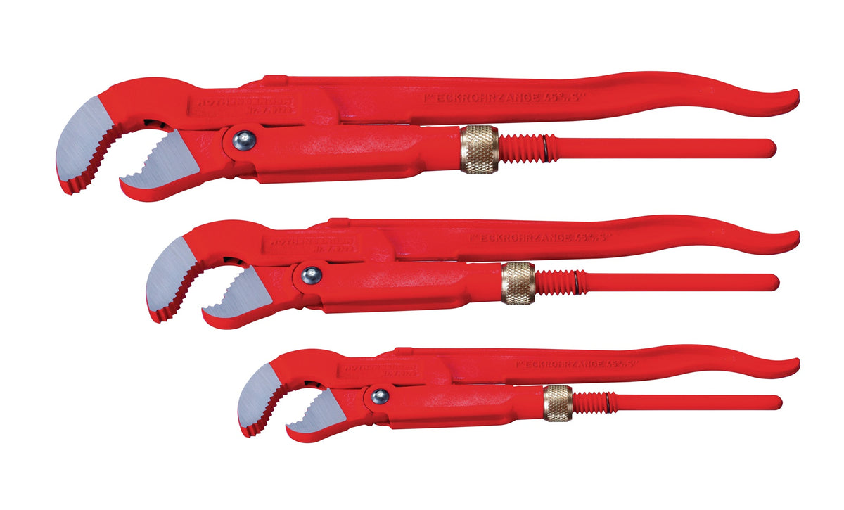 ROTHENBERGER Eckrohrzangenset Profi-Set 1, 3-teilig, für Rohre 1 - 1,1/2 - 2 Zoll, selbstklemmend