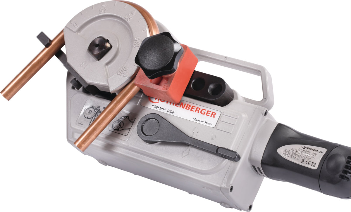 ROTHENBERGER Elektrobiegegerät-Set ROBEND® 4000 1010 W – Kaltbiegen bis 180° für Rohre 15–28 mm