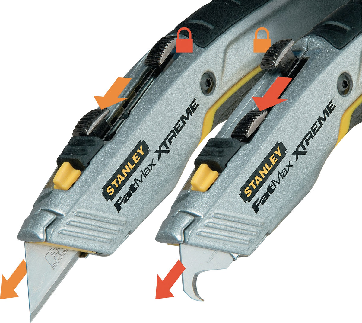STANLEY FATMAX® PRO 2-IN-1 Universalmesser 180 mm einziehbar mit Haken- und Trapezklinge