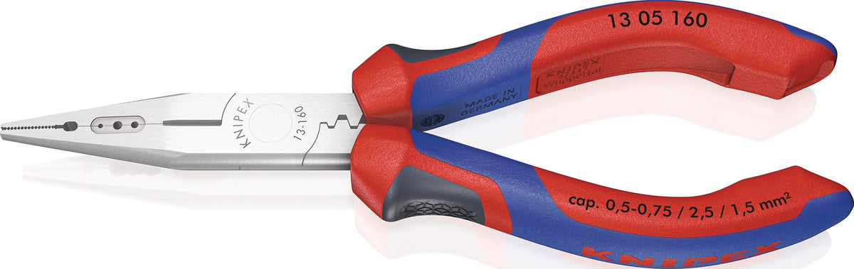 KNIPEX Verdrahtungszange 160 mm für 0,5-0,75/1,5/2,5 mm², verchromt, Comfort-Griff