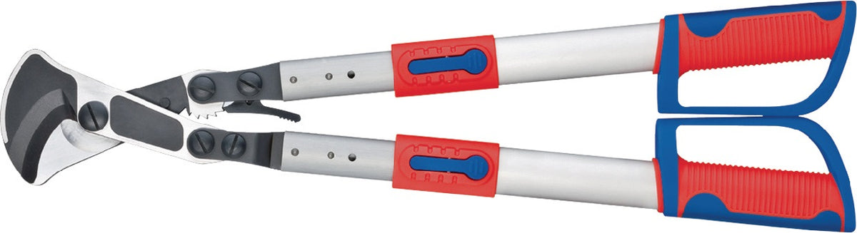 KNIPEX Kabelschere 570-770 mm mit Teleskopschenkeln und Ratschenprinzip für Kabel bis 38 mm