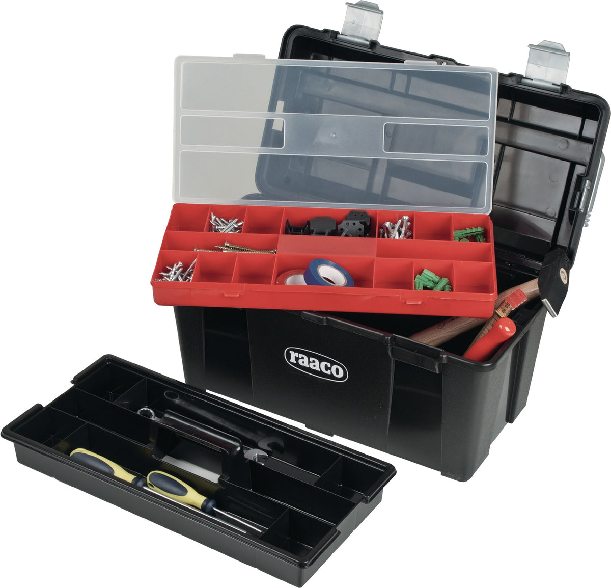 RAACO Werkzeugkoffer Toolbox 31-26 – Polypropylen, 445 x 230 x 235 mm, mit Werkzeugträger
