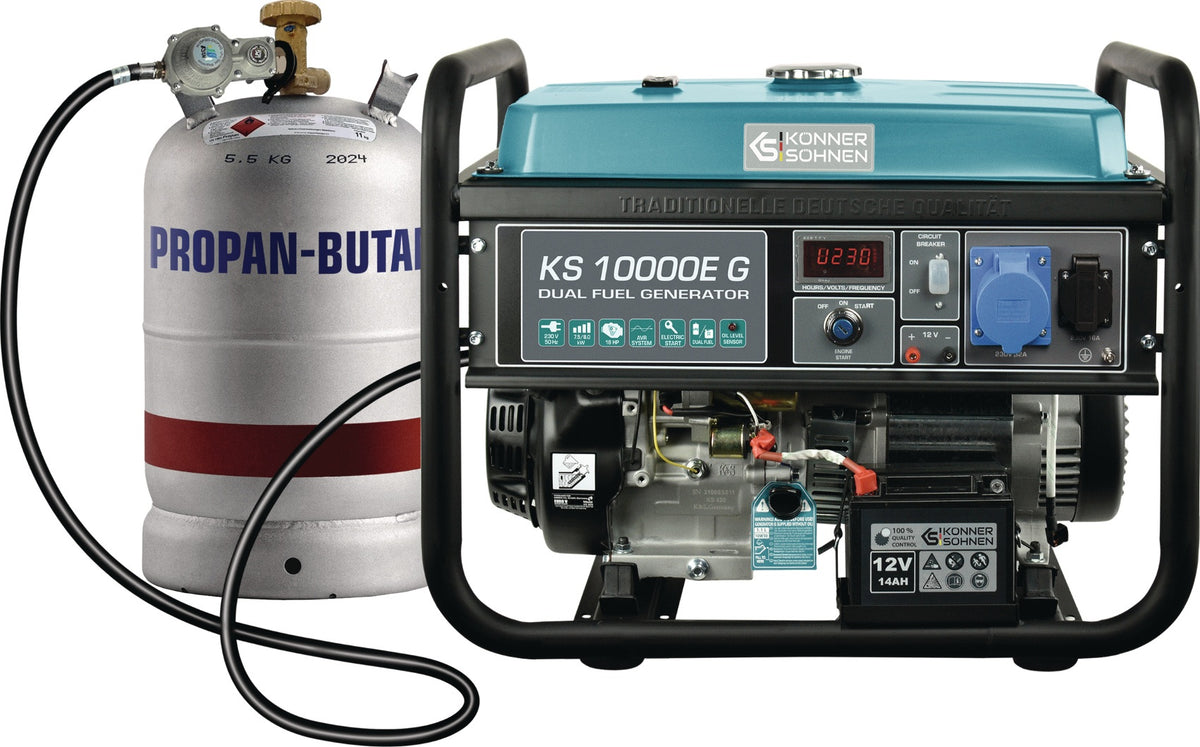 DIMAX Stromerzeuger KS10000E G 7,5 kW Benzin/Gas – Flexibler Generator