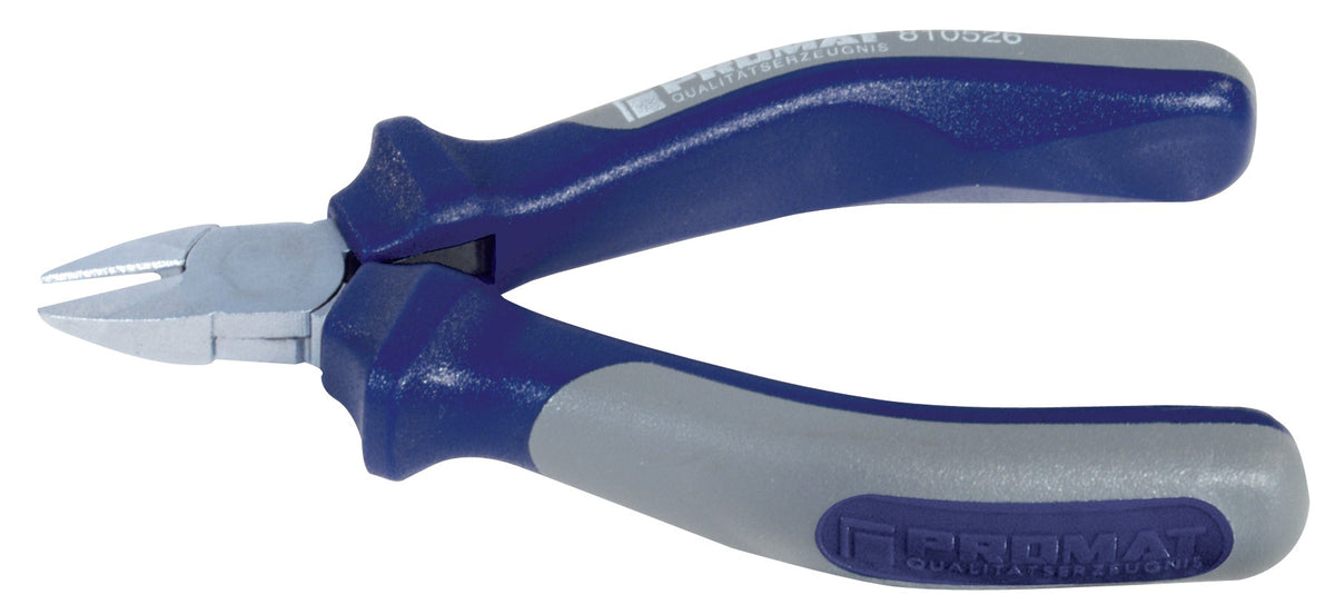 PROMAT Elektronik-Seitenschneider 110 mm, geschwärzt, mit Facette und doppelter Blattfeder