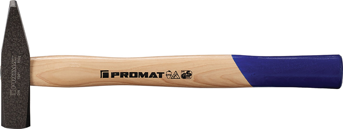 PROMAT Schlosserhammer 100g mit Hickorystiel 260mm – DIN 1041, stahlgeschmiedeter Hammerkopf