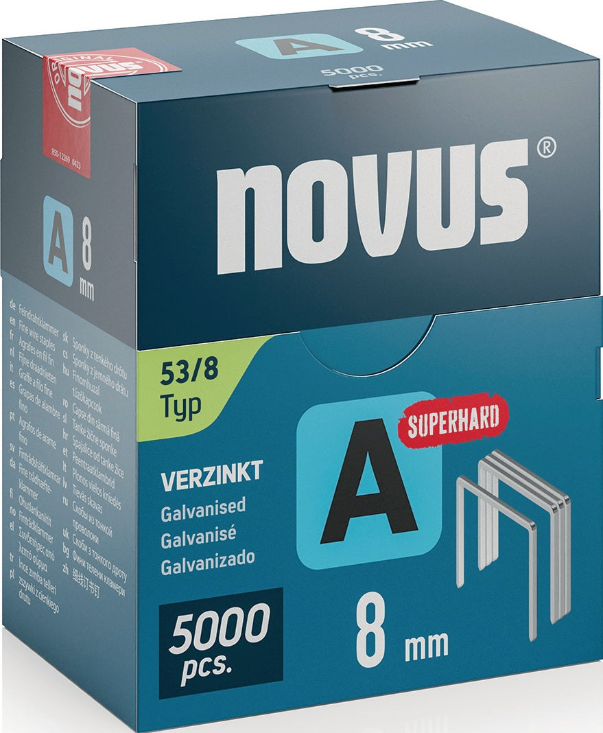NOVUS Feindrahtklammern Typ 53, 11,3 mm Klammerbreite, 4 mm Schenkellänge
