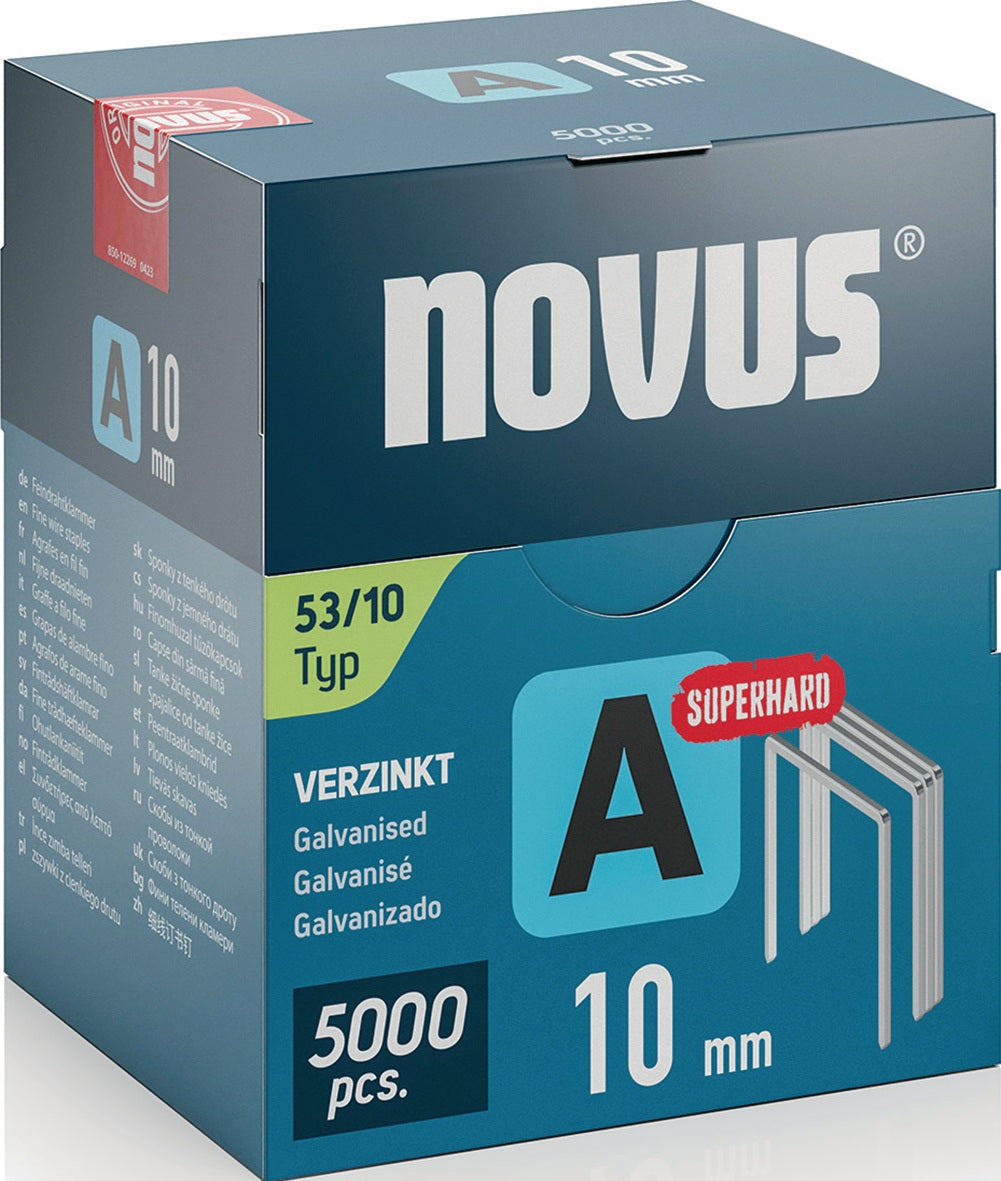 NOVUS Feindrahtklammern Typ 53, 11,3 mm Klammerbreite, 4 mm Schenkellänge