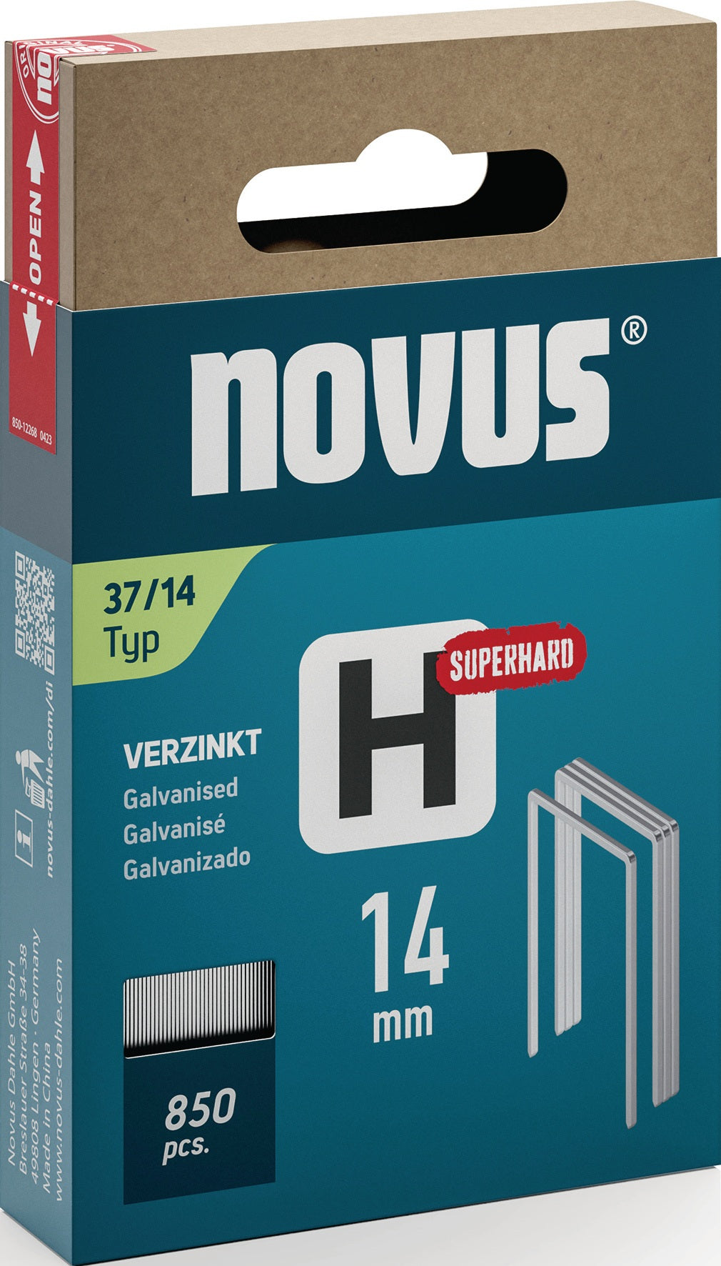 NOVUS Feindrahtklammern Typ 37 H, 10,6 mm Klammerbreite, superhart