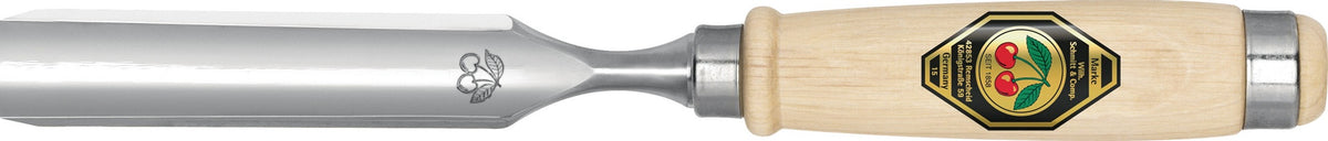 KIRSCHEN Hohlbeitel 6 mm mit Weißbuchenheft Ulmer Form – Spezialstahl, 2 Stahlzwingen