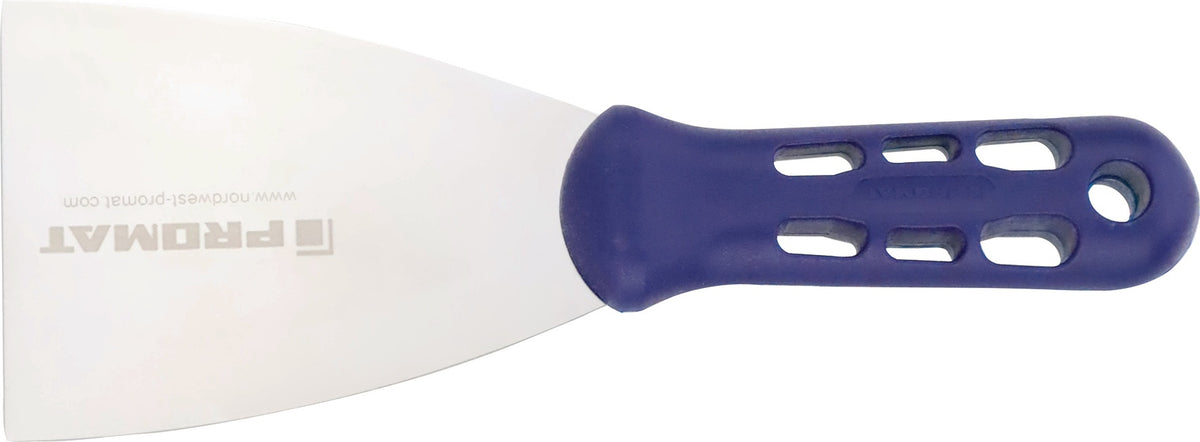NORDWEST Malerspachtel 40 mm, hochglanz-poliert, Kunststoffheft flachoval blau