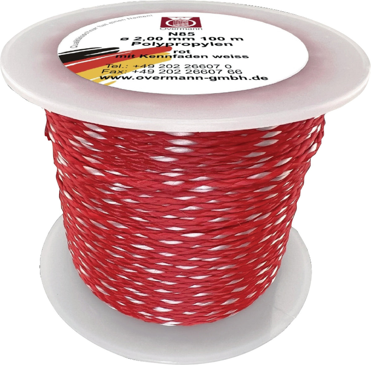 OVERMANN Maurerschnur 50 m x 1,2 mm, 25 kg Reißkraft, grün/weiß, geflochten