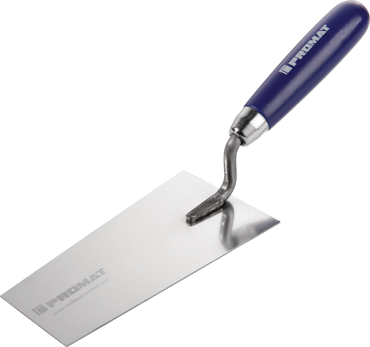 Berner Putzkelle 120 mm rostfrei mit Buchenholzheft – PROMAT Edelstahl G-Hals