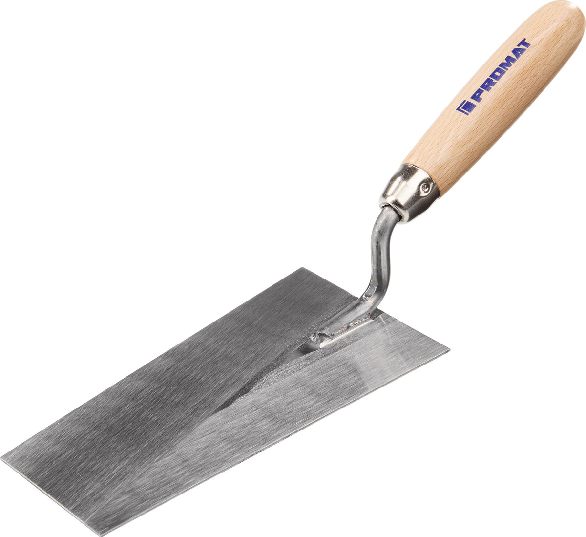 Berner Putzkelle 120 mm rostfrei mit Buchenholzheft – PROMAT Edelstahl G-Hals