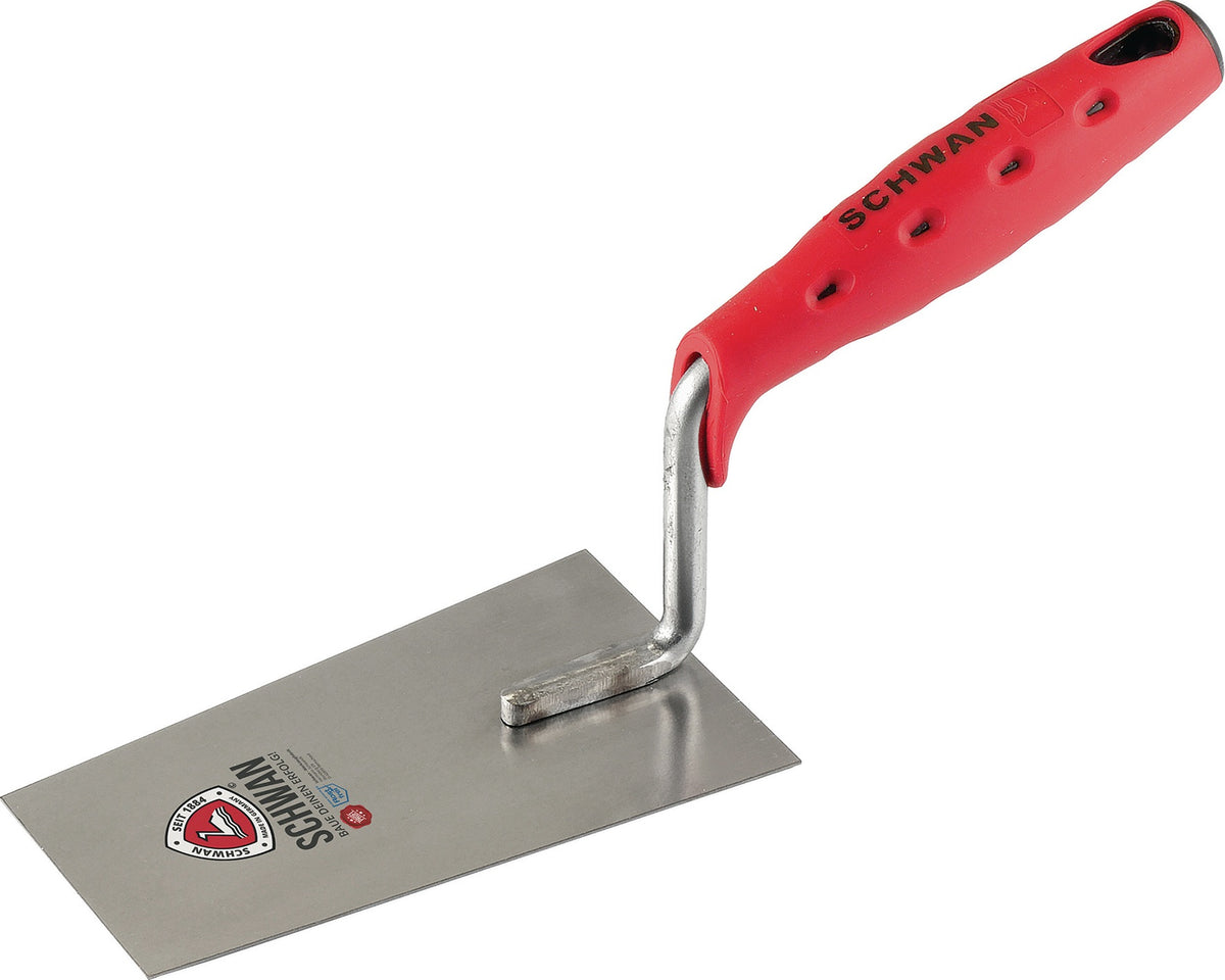 Berner Putzkelle 220 mm von SCHWAN – gehärteter Stahl, Holzheft, 80 mm breit