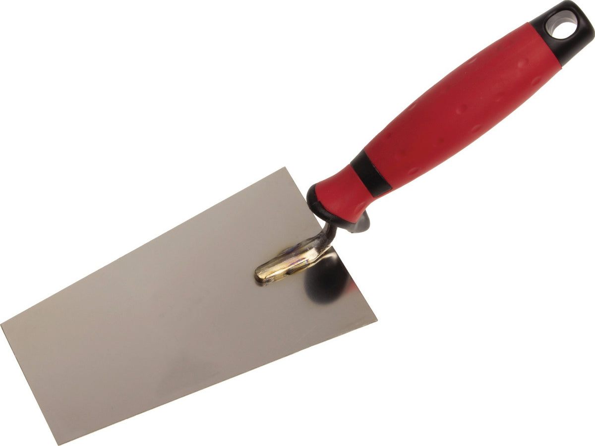 STUBAI Berner Putzkelle 140 mm rostfrei mit 2K-Griff – Edelstahl Profi-Werkzeug