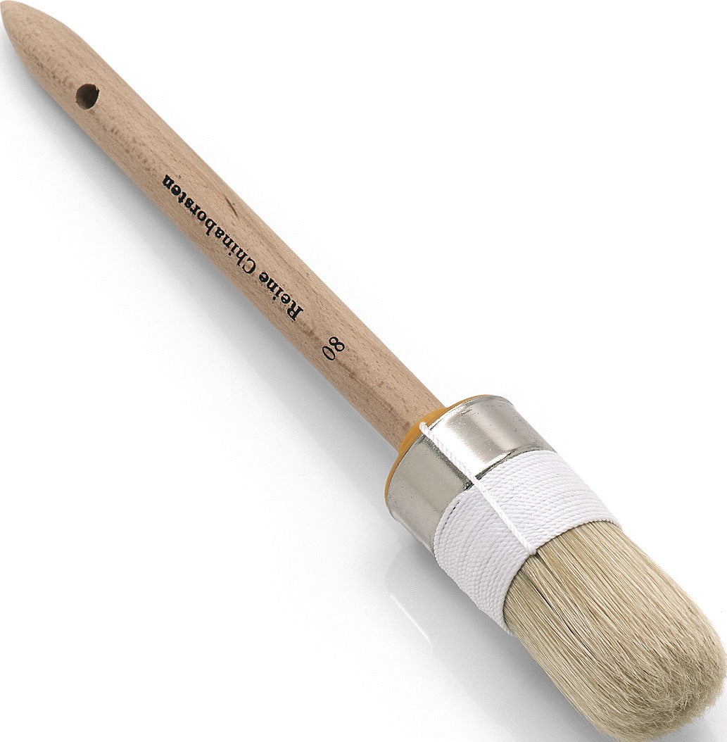 NÖLLE Ringpinsel Gr.2, helle Chinaborste, 20 mm, roher Holzstiel