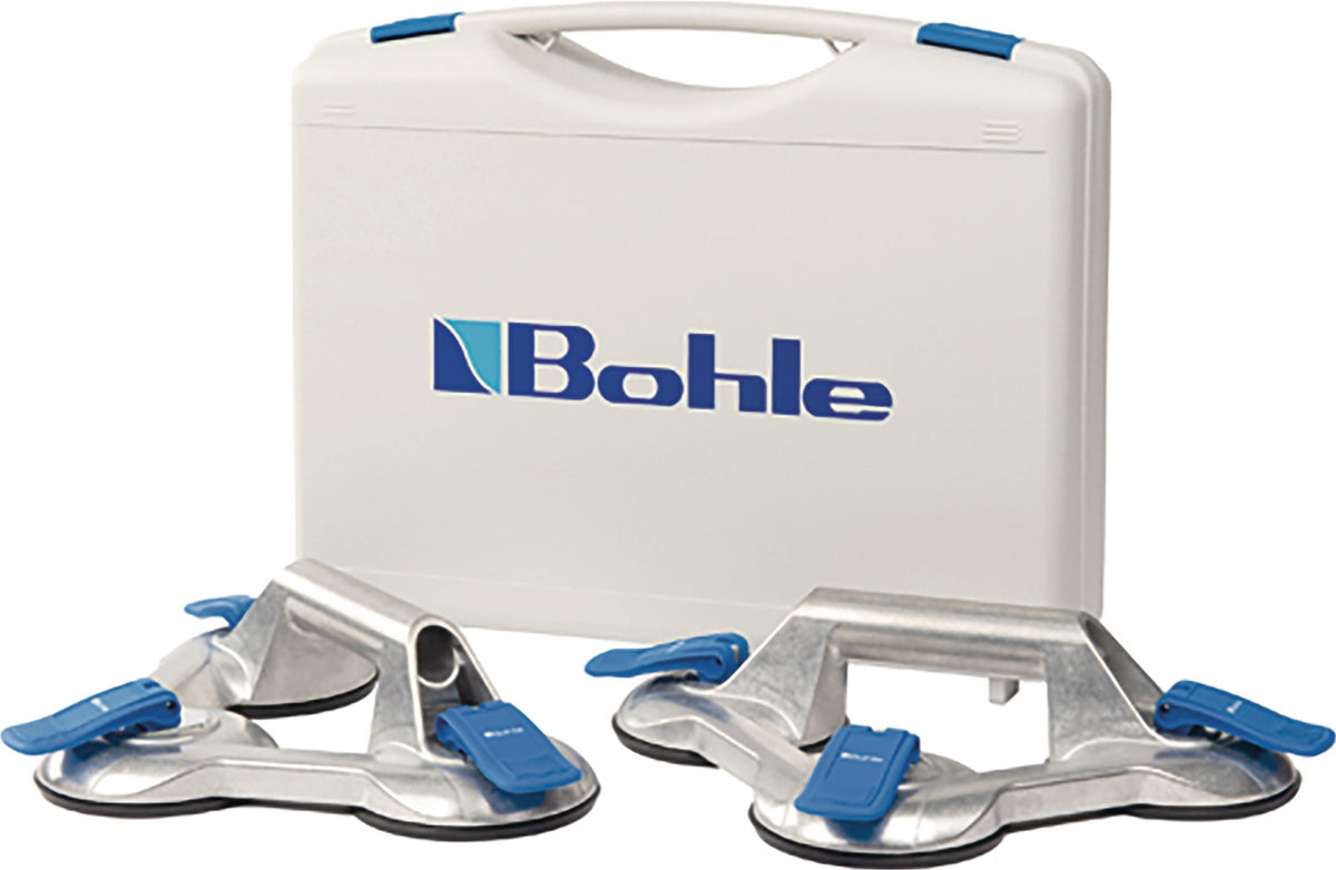VERIBOR Saugheber-Set 60 kg, 2 Köpfe, 120 mm, Aluminium, PAK-frei – für gasdichte Oberflächen