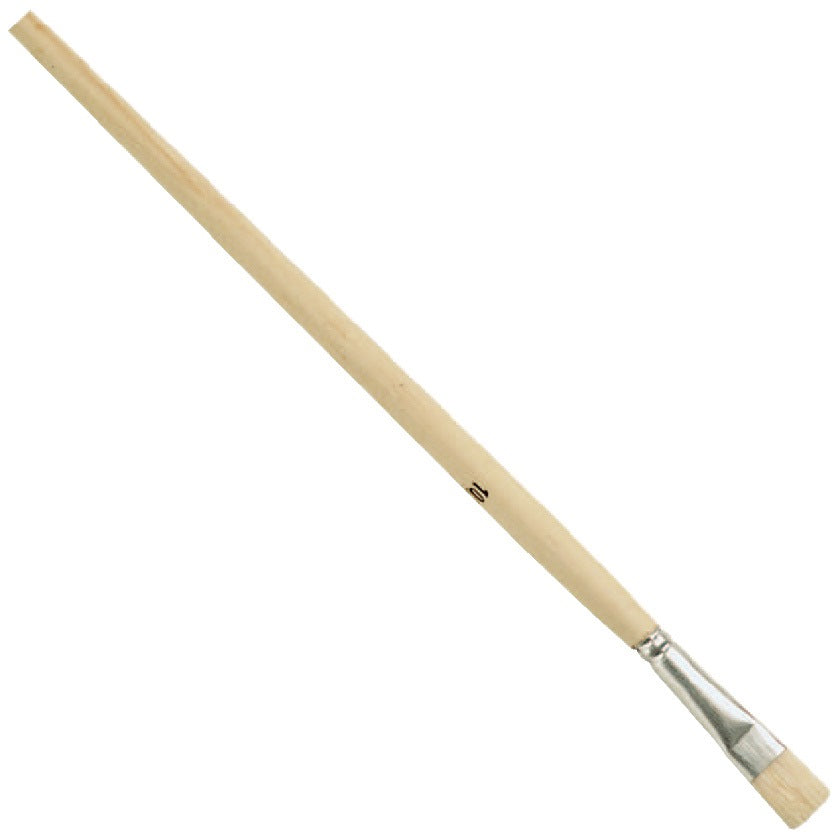 NÖLLE Gussowpinsel Gr.2, 5 mm helle Borsten, Weißblechzwinge, langer Holzstiel