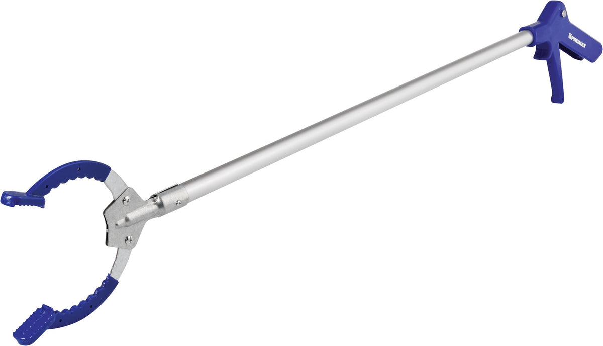 PROMAT Abfallgreifzange 920 mm aus Aluminium mit Kunststoffüberzug, 65 mm Greiferöffnung