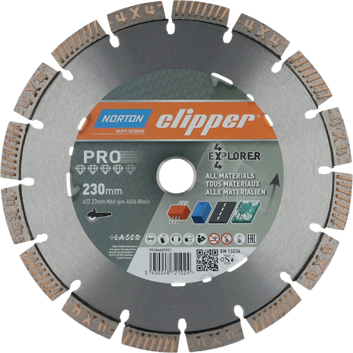 NORTON CLIPPER Diamanttrennscheibe 4x4 Explorer 125 mm für Winkelschleifer
