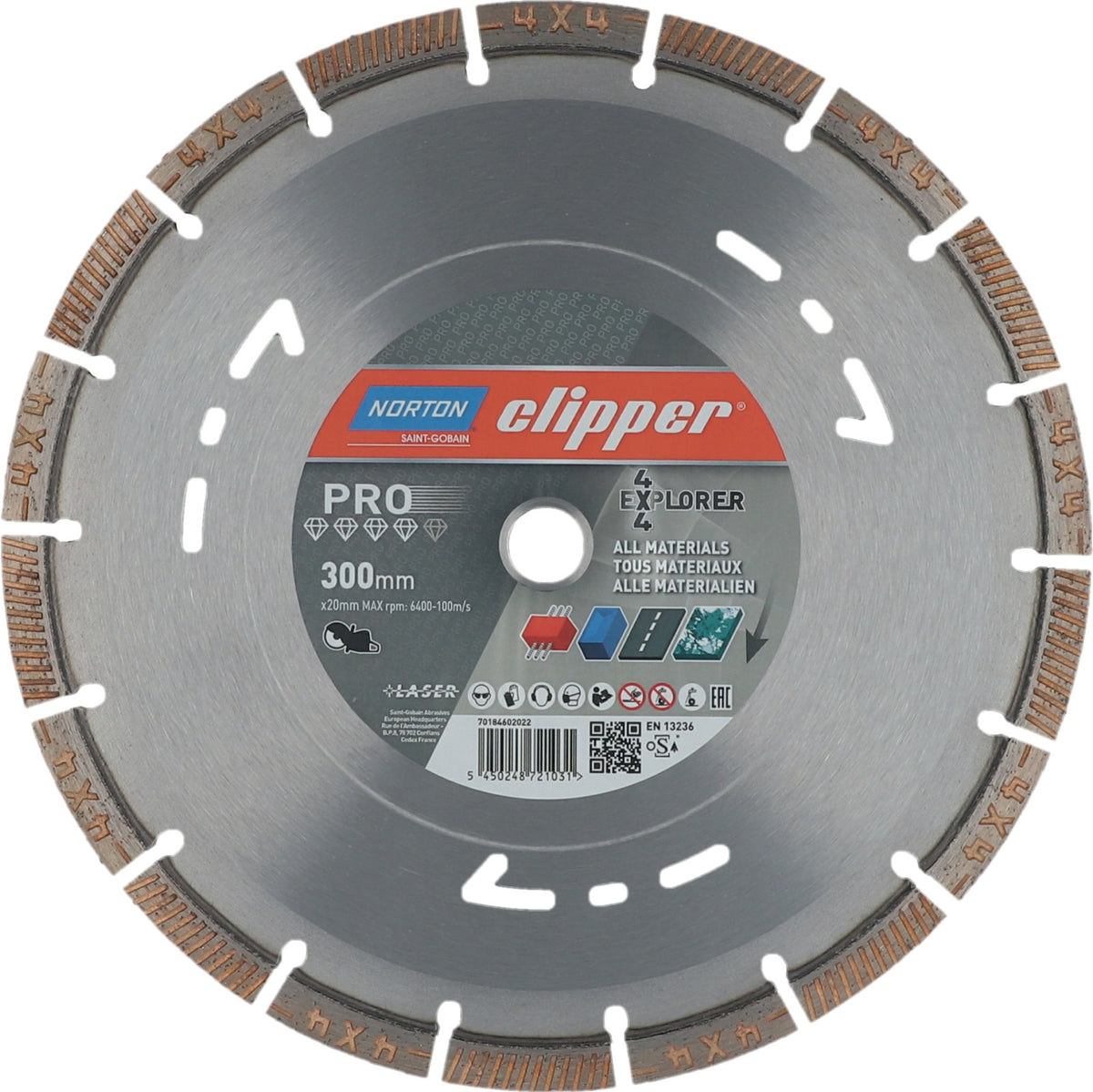 NORTON CLIPPER Diamanttrennscheibe 4x4 Explorer 125 mm für Winkelschleifer