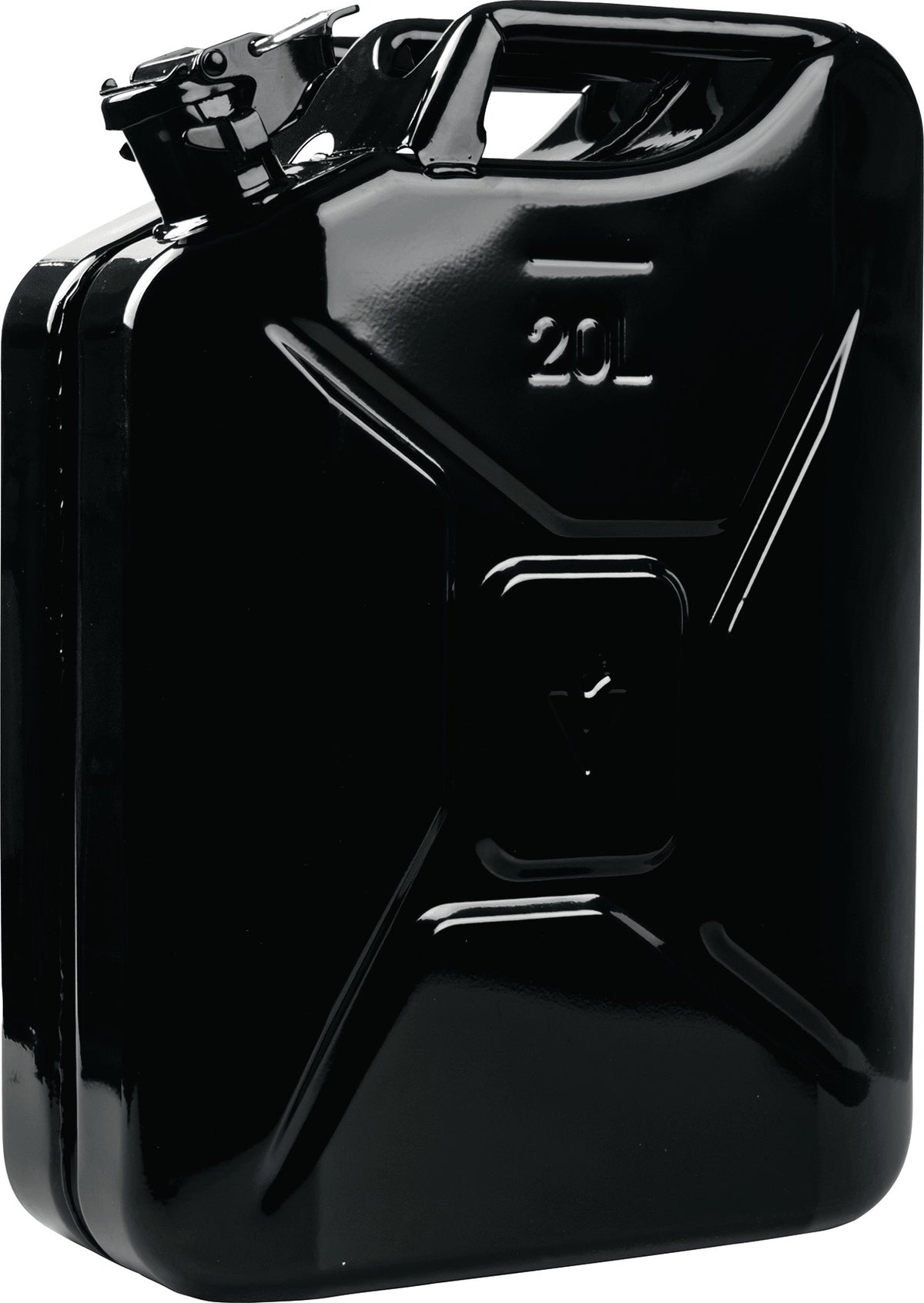 VALPRO Kraftstoffkanister 20 l Schwarz RAL 9005 – Stahlblech 0,9 mm, Bajonettverschluss, DIN 7274