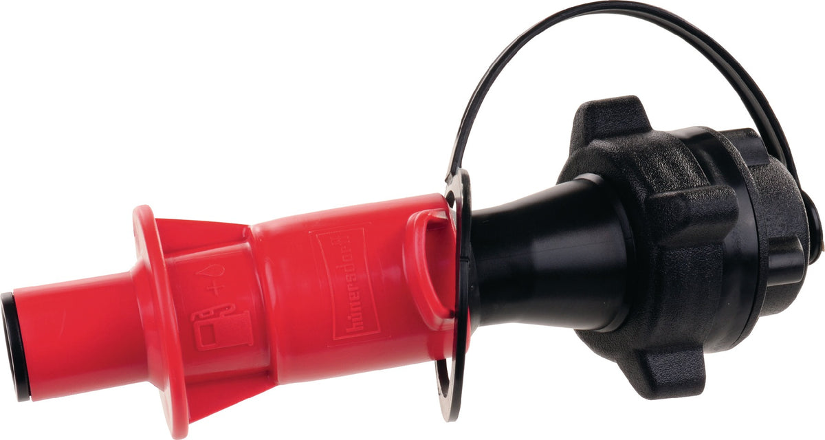 Sicherheitseinfüllsystem für Kraftstoffe von HÜNERSDORFF – automatischer Füllstopp, schwarz/rot