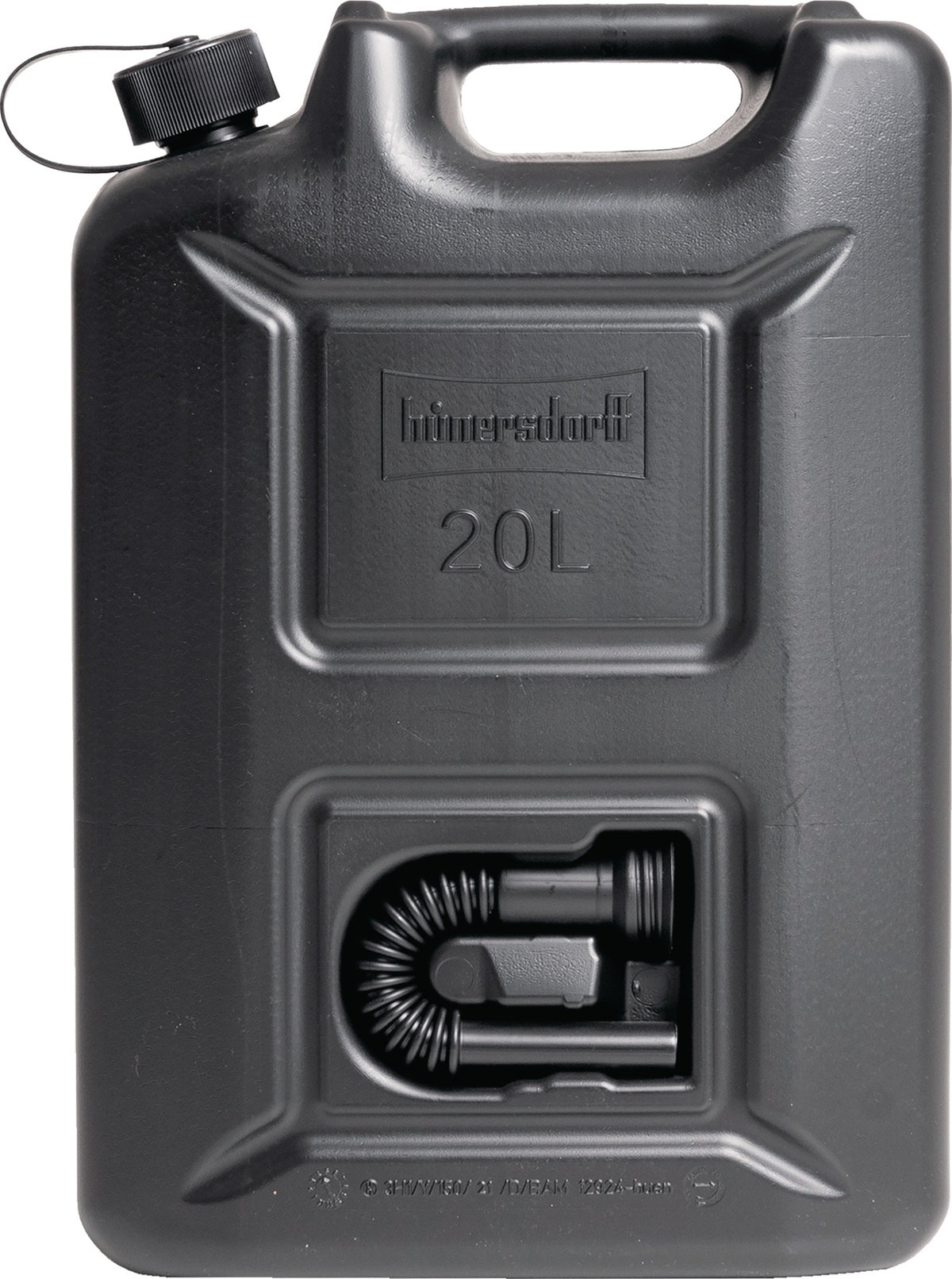 HÜNERSDORFF Kraftstoffkanister PROFI 20 l olivgrün HDPE mit UN-Zulassung und Auslaufrohr