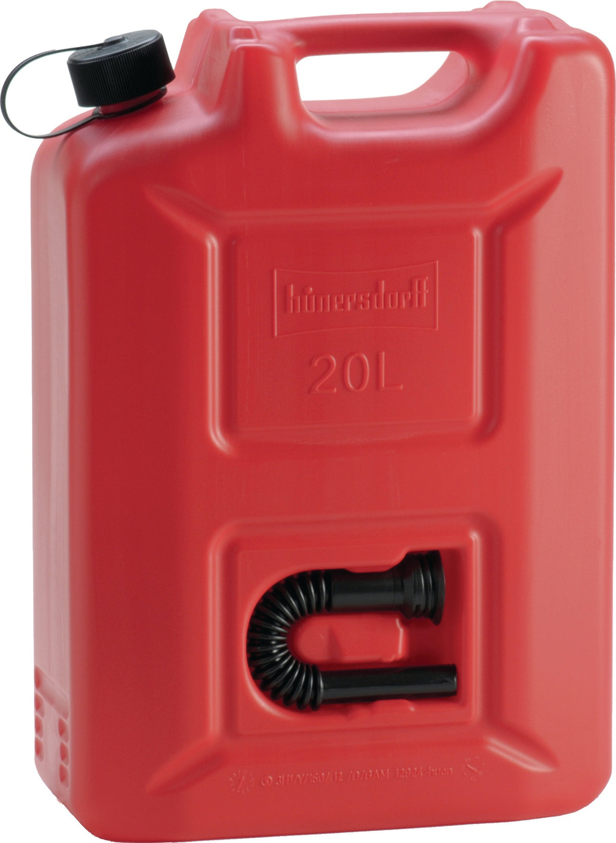 HÜNERSDORFF Kraftstoffkanister PROFI 20 l olivgrün HDPE mit UN-Zulassung und Auslaufrohr