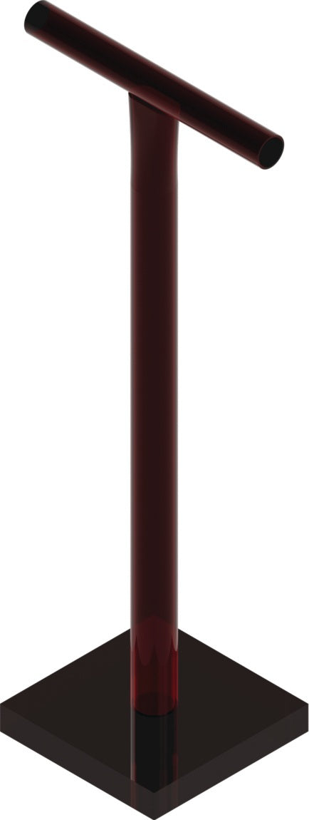 Erd-/Betonstampfer 730 mm x 730 mm von SCHAKE – Stahl, rot lackiert, mit Stahlrohrstiel