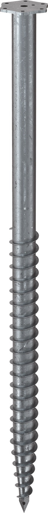 KRINNER Schraubfundament M L.2100mm D.114mm Gew.M24 20,9kg STA – feuerverzinkt, für Fertiggaragen und Container