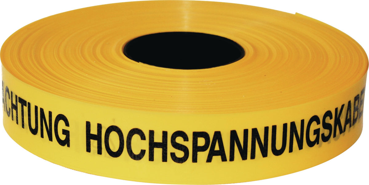 Trassenwarnband Achtung Starkstromkabel B.40mm L.250m gelb KELMAPLAST