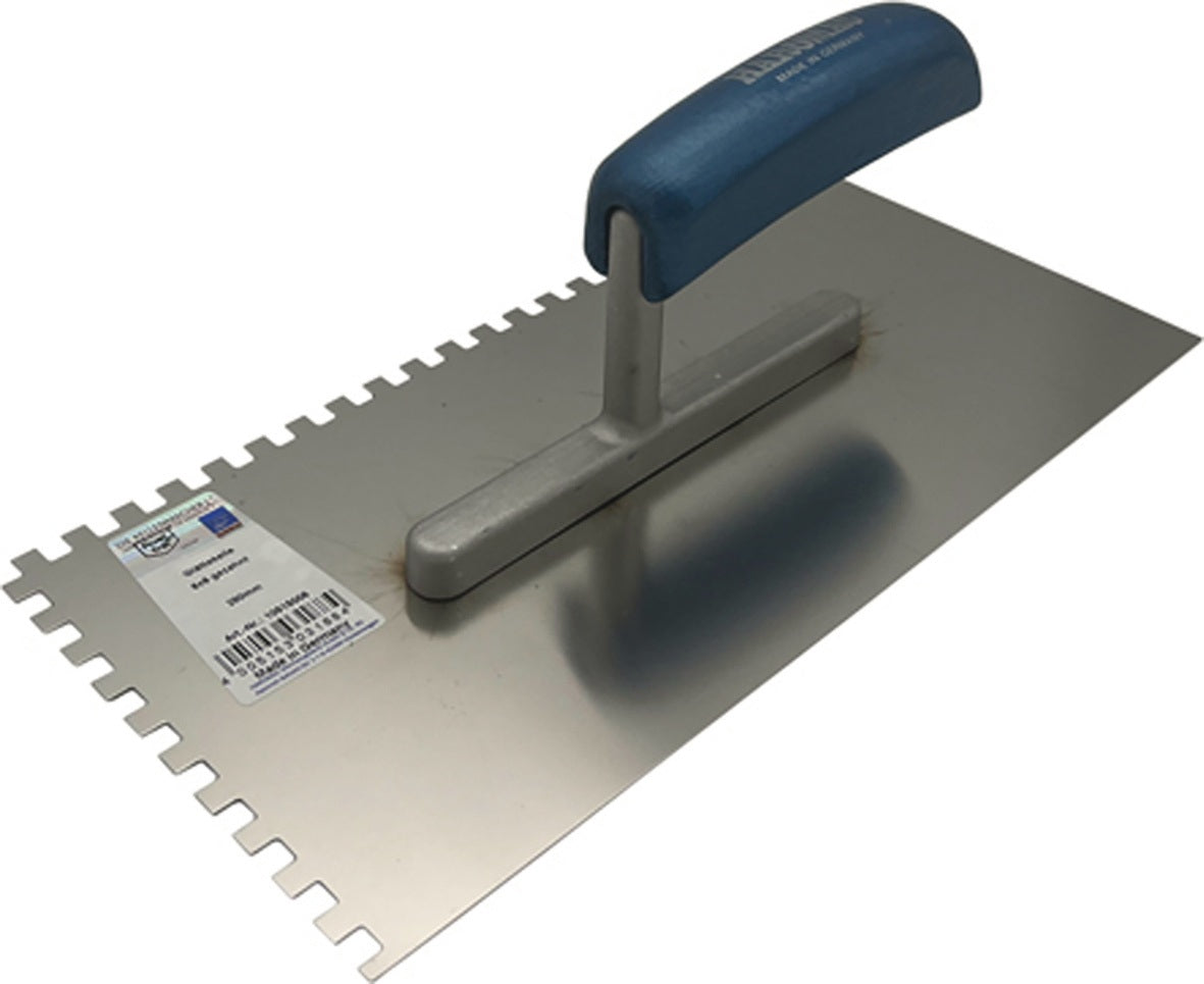 HAROMAC Glättekelle 280 mm x 130 mm mit Buchenholzgriff und rostfreiem Edelstahlblatt