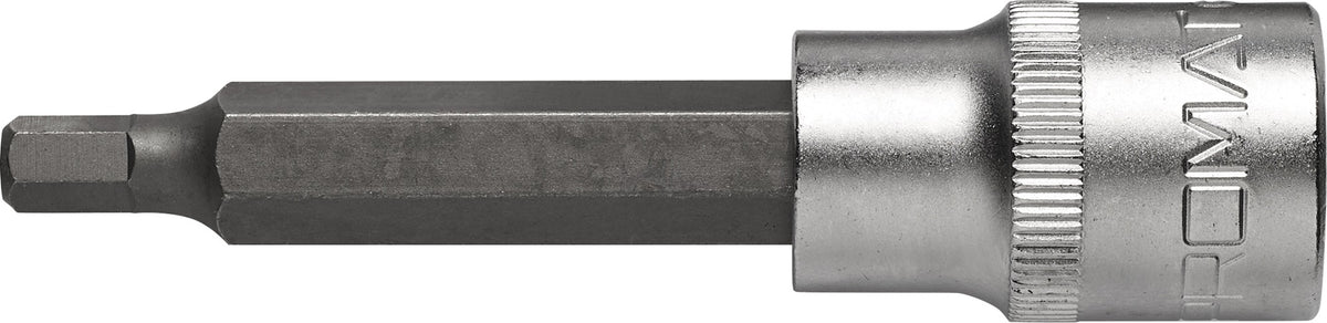 PROMAT Steckschlüsseleinsatz 1/2 Zoll Innen-6-kant SW 6 mm, Länge 90 mm, Chrom-Vanadium-Stahl