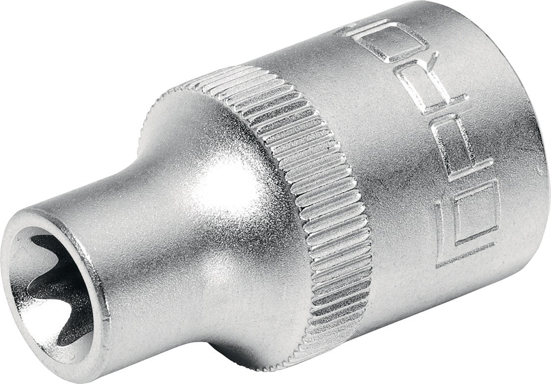 PROMAT Steckschlüsseleinsatz 1/2 Zoll E14, 38 mm, Chrom-Vanadium-Stahl, für Außen-TORX®