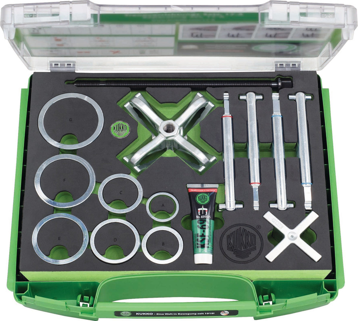 KUKKO Kugellagerabzieher-Satz K-70 18-teilig Spannbereich 10-30 mm