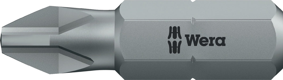 WERA Bitgroßpackung 851/1 Z PH 2, 100 Stück, 1/4 Zoll, 25 mm, DIN ISO 1173