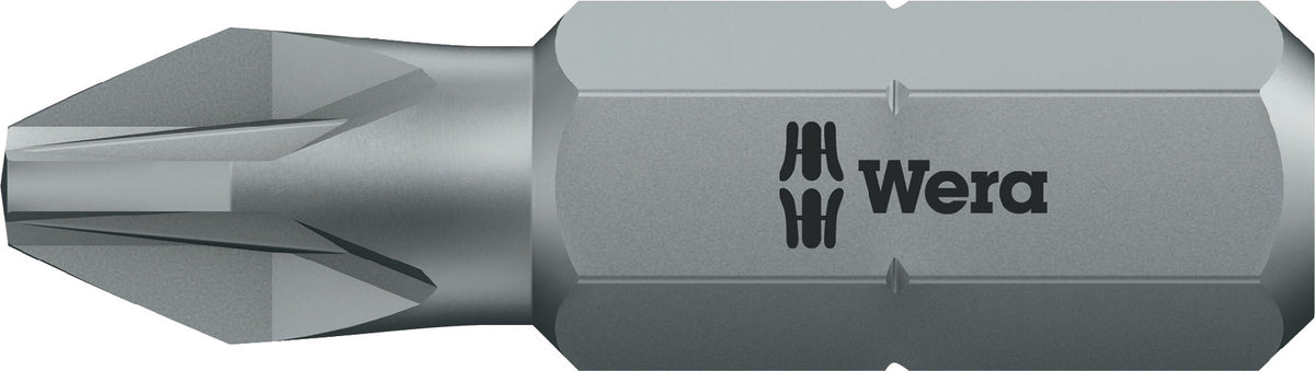 WERA Bitgroßpackung 851/1 Z PH 2, 100 Stück, 1/4 Zoll, 25 mm, DIN ISO 1173