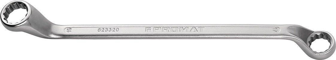 PROMAT Doppelringschlüssel 6x7 mm tief gekröpft, CV-Stahl verchromt, 168 mm