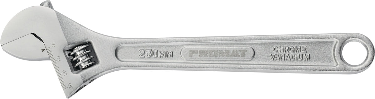 PROMAT Rollgabelschlüssel max. 19 mm, 150 mm, mit Einstellskala, verstellbar, matt verchromt