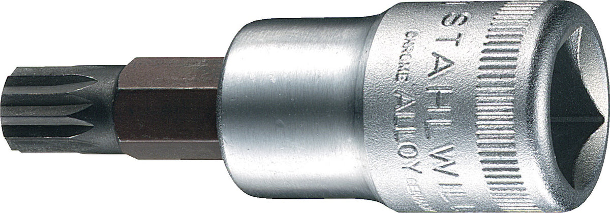 STAHLWILLE Steckschlüsseleinsatz 54 X 1/2 Zoll Innen-Vielzahn M5 L.60mm – Chrom-Alloy-Stahl